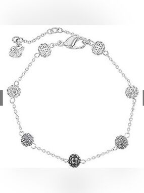 Swarovski Blow Ball Grey Bracelet Sterling Silver Crystal